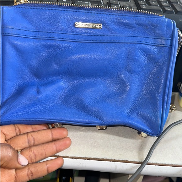 Rebecca Minkoff Blue Gold Crossbody Bag with Chain Strap - Picture 1 of 7